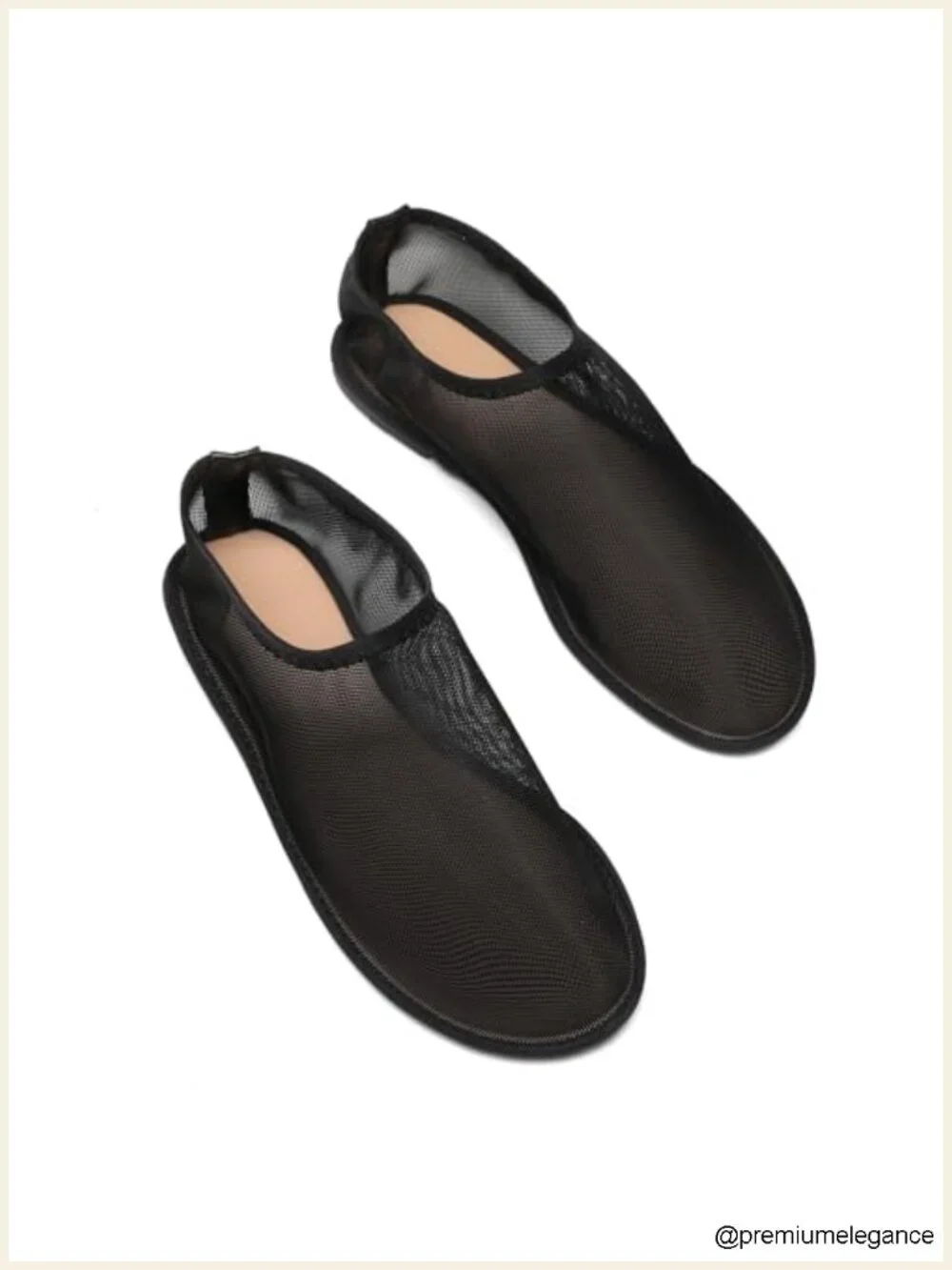 Mesh Sock Ballet Flats for Women Nylon Tulle Slip on Mary Jane Flats